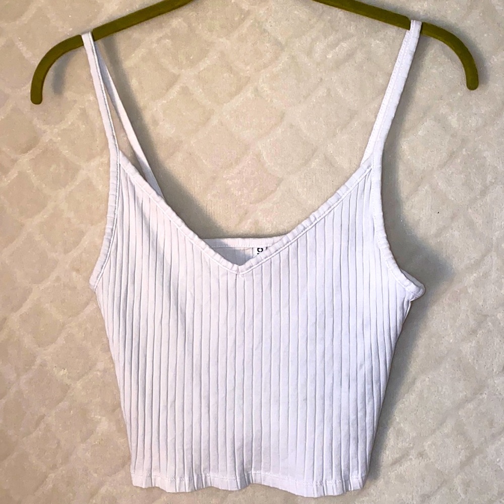 White cami crop top